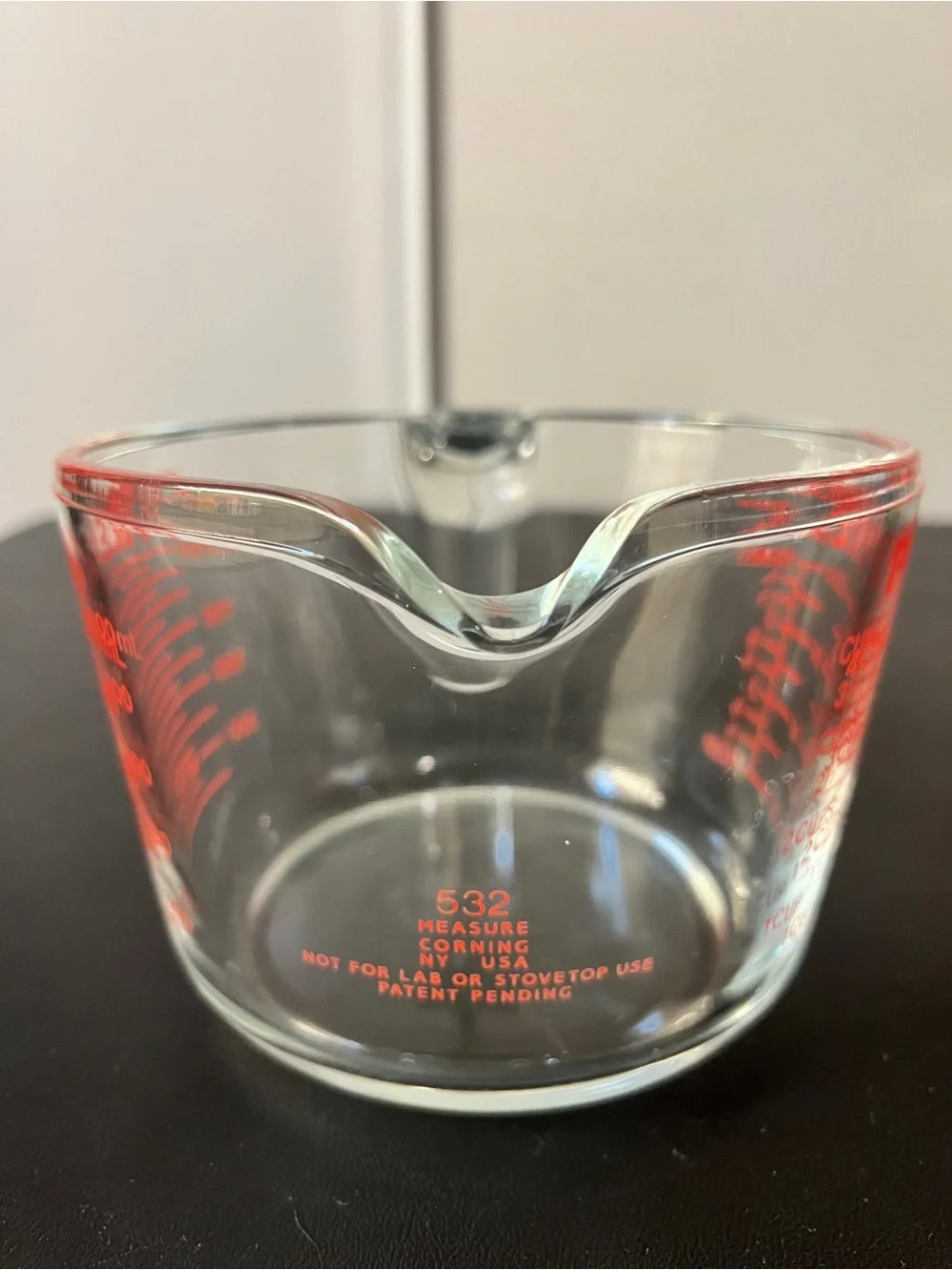 Vintage PYREX #532 HANDLE 4-Cup 1-Quart Red Lettering Glass Measuring Cup